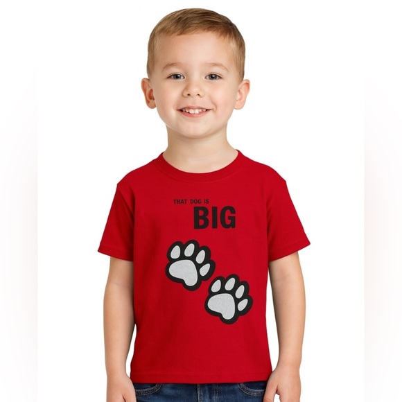 None Other - Liberty Science Center Kids Red Paw Print Graphic Tee Size 4 “That Dog is Big”